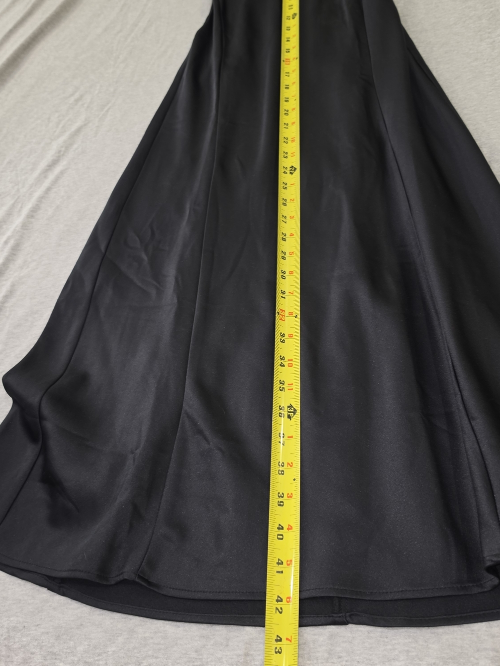 Black Satin Slip Maxi Dress with Spaghetti Straps - Picture 10 of 10